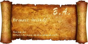 Brausz Anikó névjegykártya